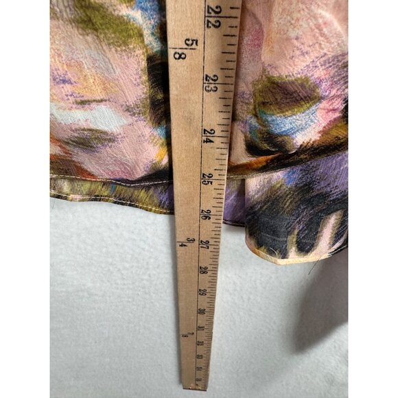 Rose+Olive abstract artsy bohemian blouse front tie sz 2X - Picture 8 of 9